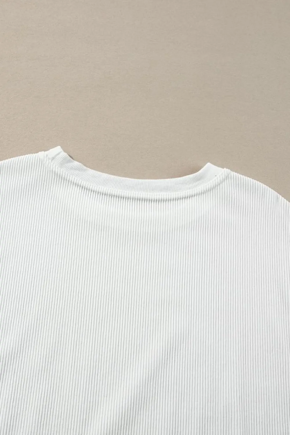 Hot Dear-Lover Ribbed Corduroy Oversized Sweatshirt White