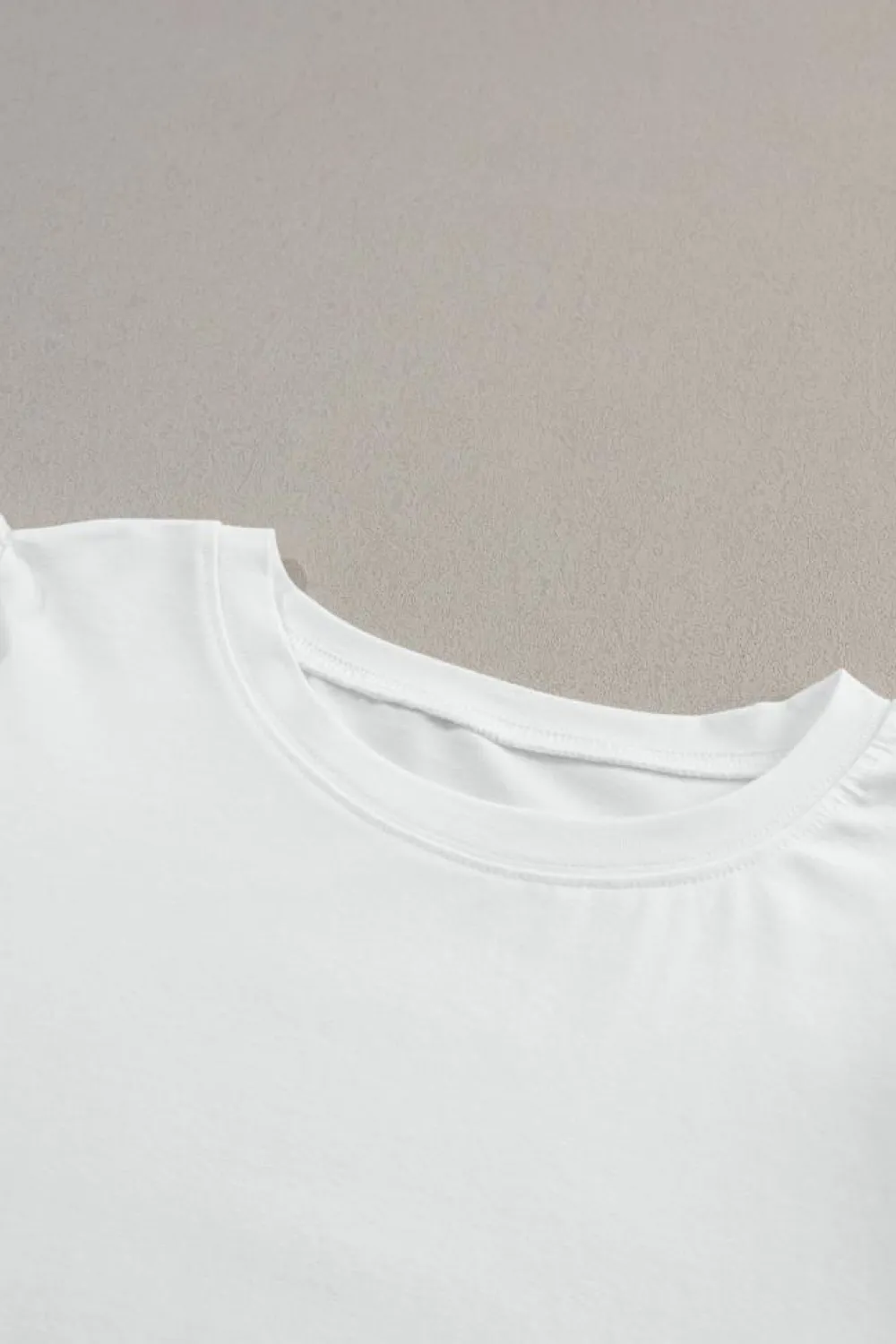 Sale Dear-Lover Ruched Puff Sleeve Crew Neck Tee White