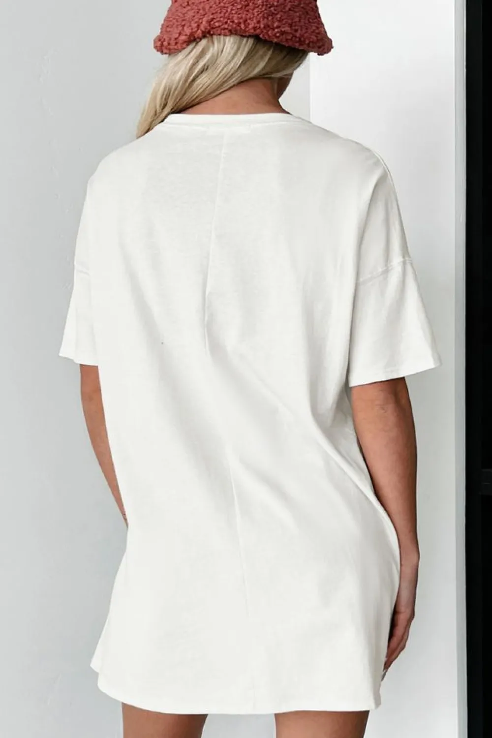 Outlet Dear-Lover Sequin American Flag Can Oversized Graphic Tee White