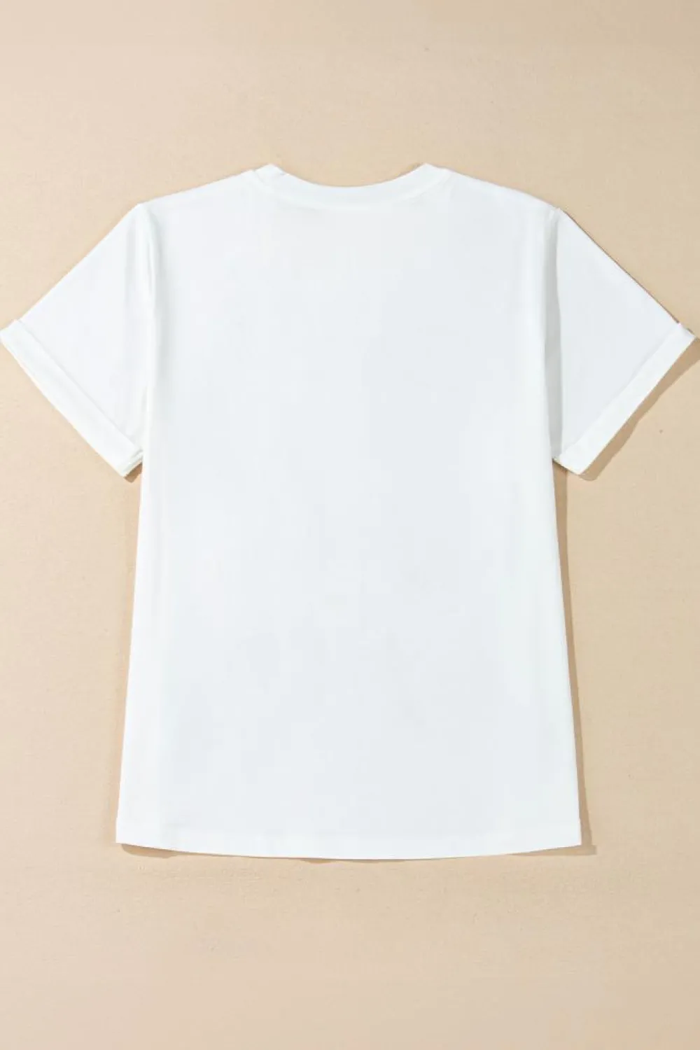 Hot Dear-Lover Sequined Rugby Football Graphic Cotton T Shirt White
