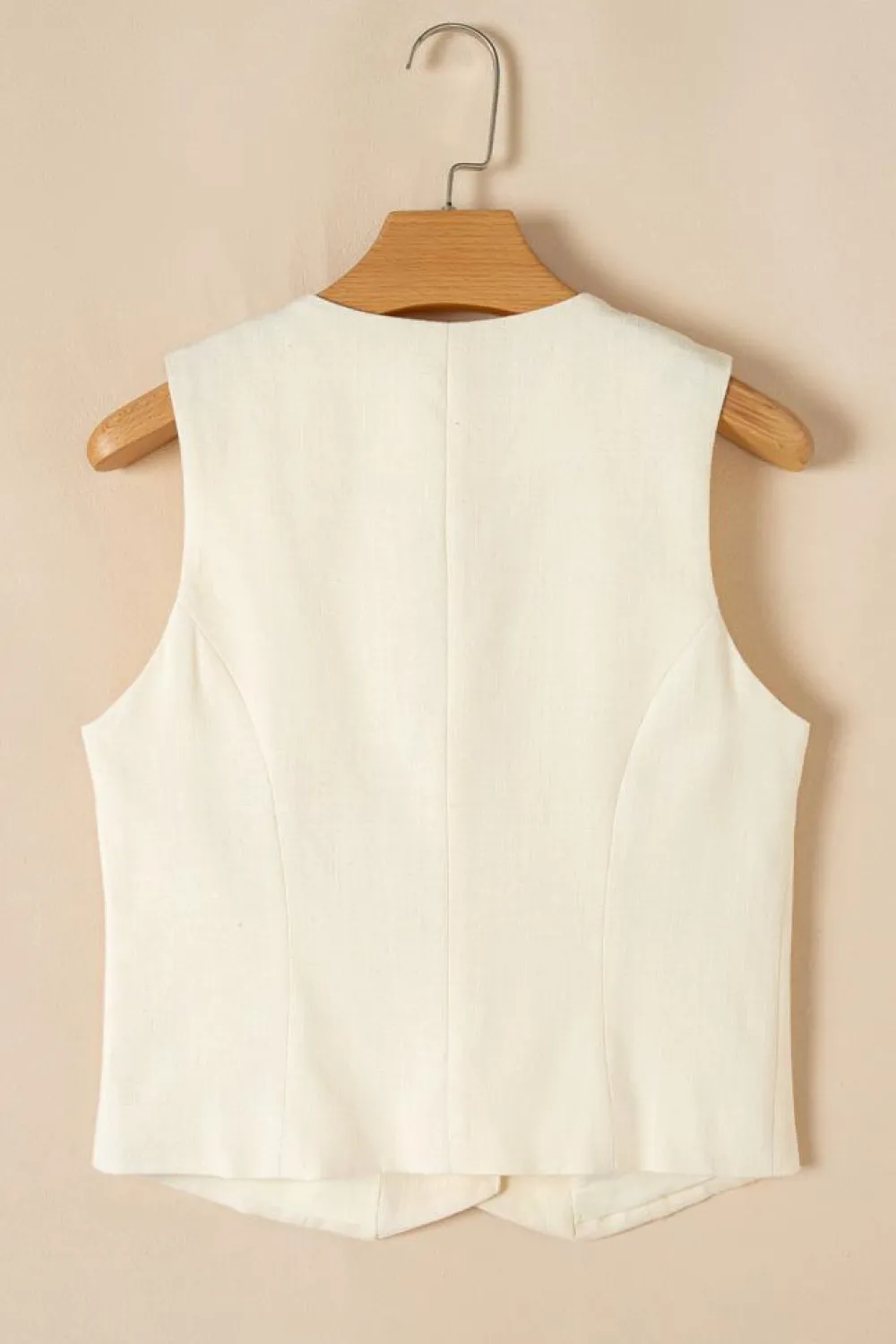 Online Dear-Lover Slim Fit Buttoned V Neck Vest White