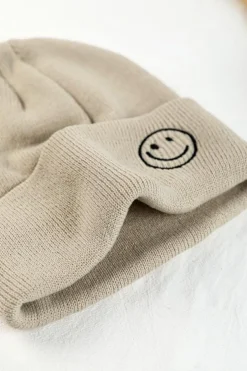 Outlet Dear-Lover Smiley Face Eaveless Beanie Hats White