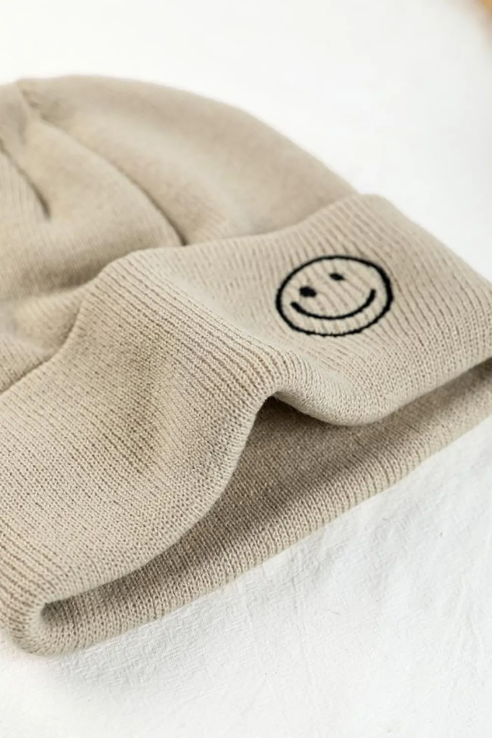 Outlet Dear-Lover Smiley Face Eaveless Beanie Hats White