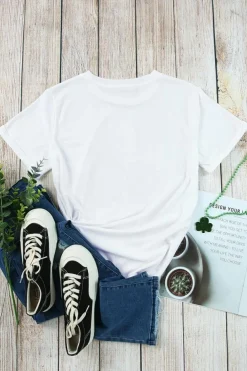 Best Dear-Lover Solid Color Crew Neck Tee White