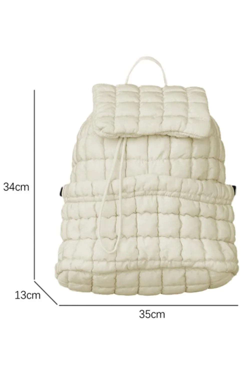 Online Dear-Lover Solid Flapped Quilted Puffer Backpack White