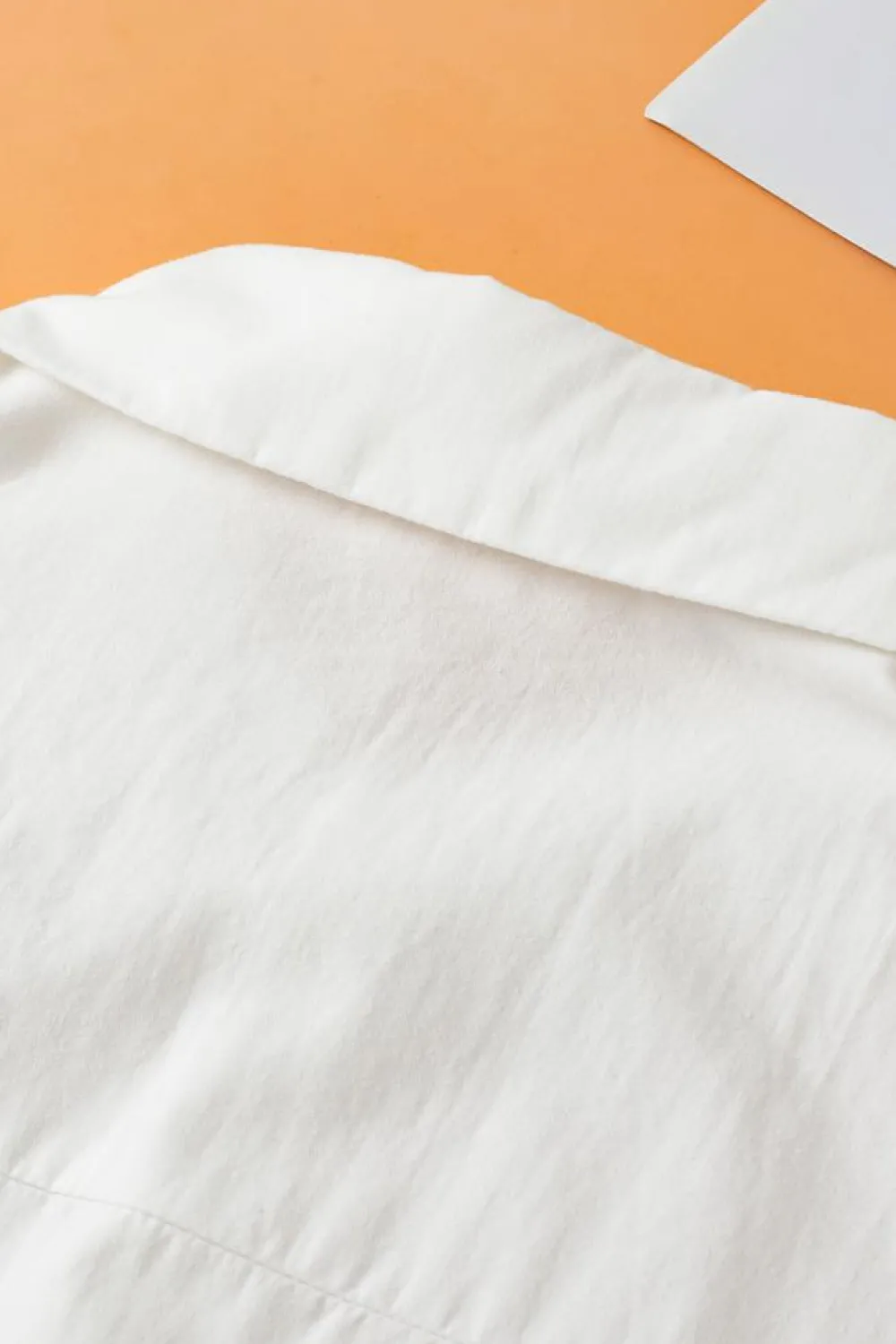 New Dear-Lover Solid Puff Short Sleeve Shirt White