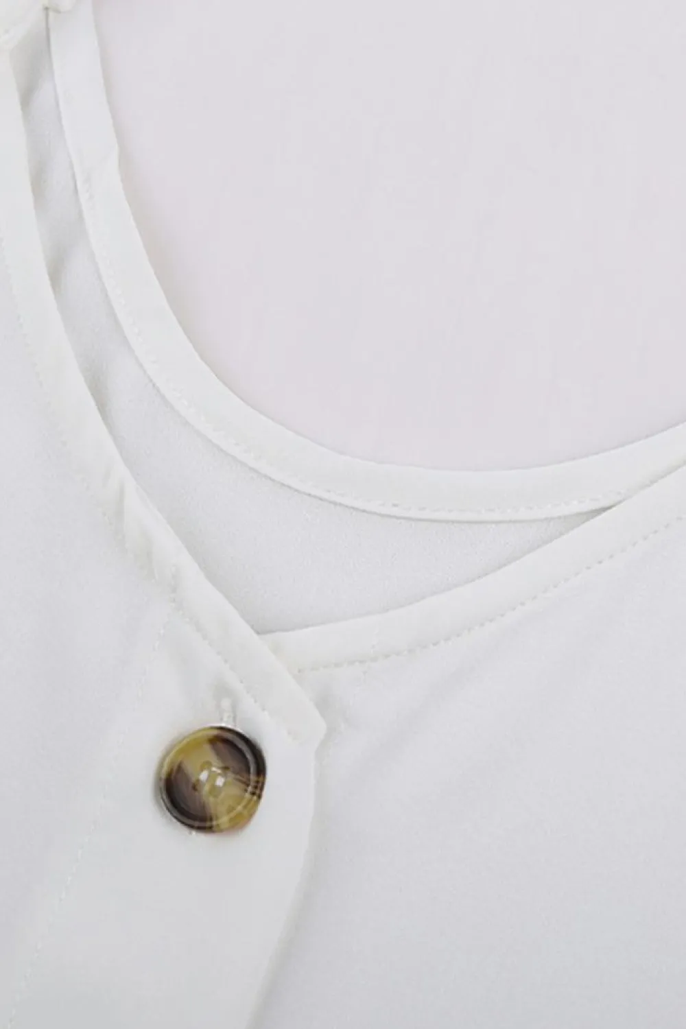 Sale Dear-Lover Spaghetti Strap Buttoned Tank Top White