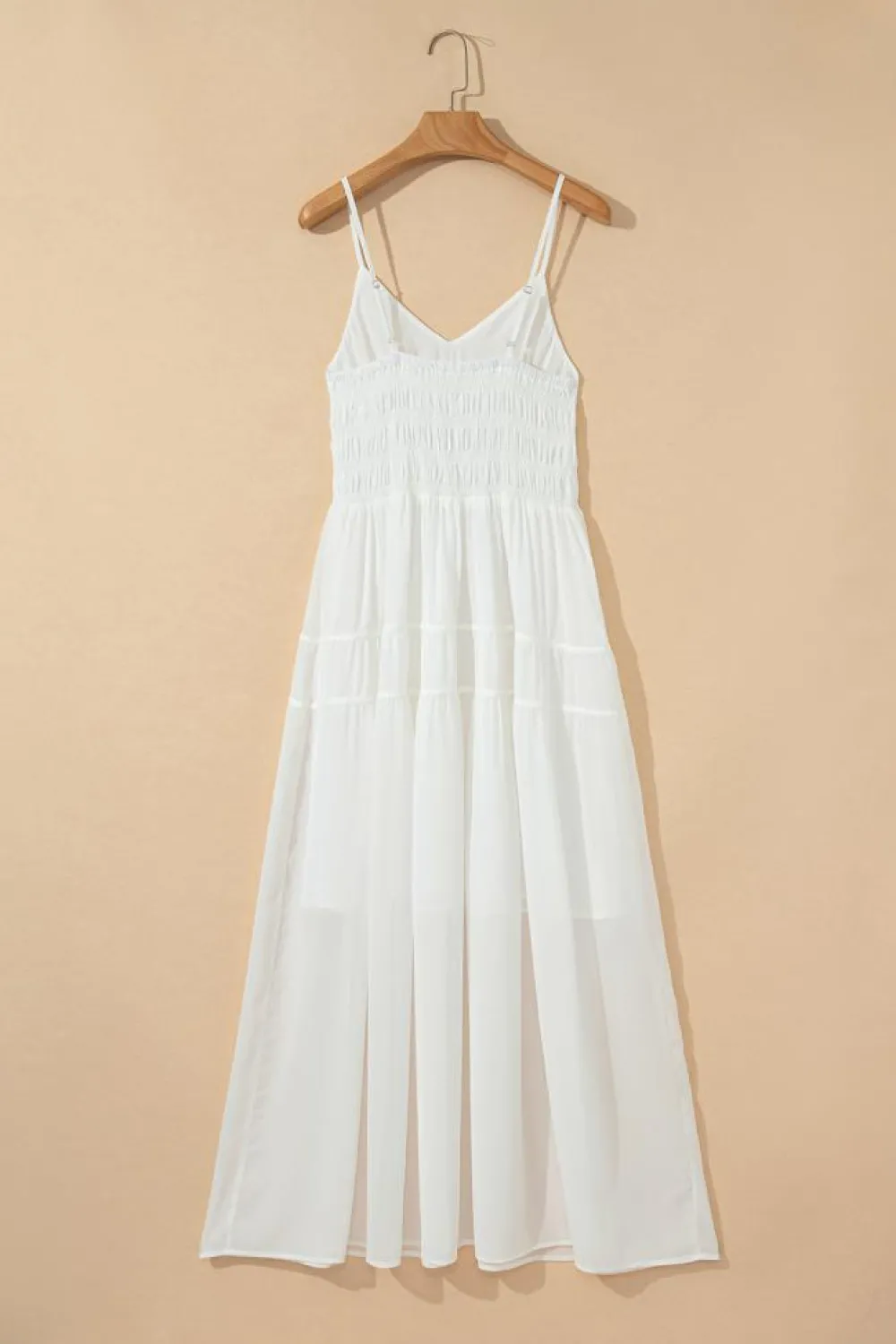Sale Dear-Lover Spaghetti Straps High Waist Elegant Long Dress White