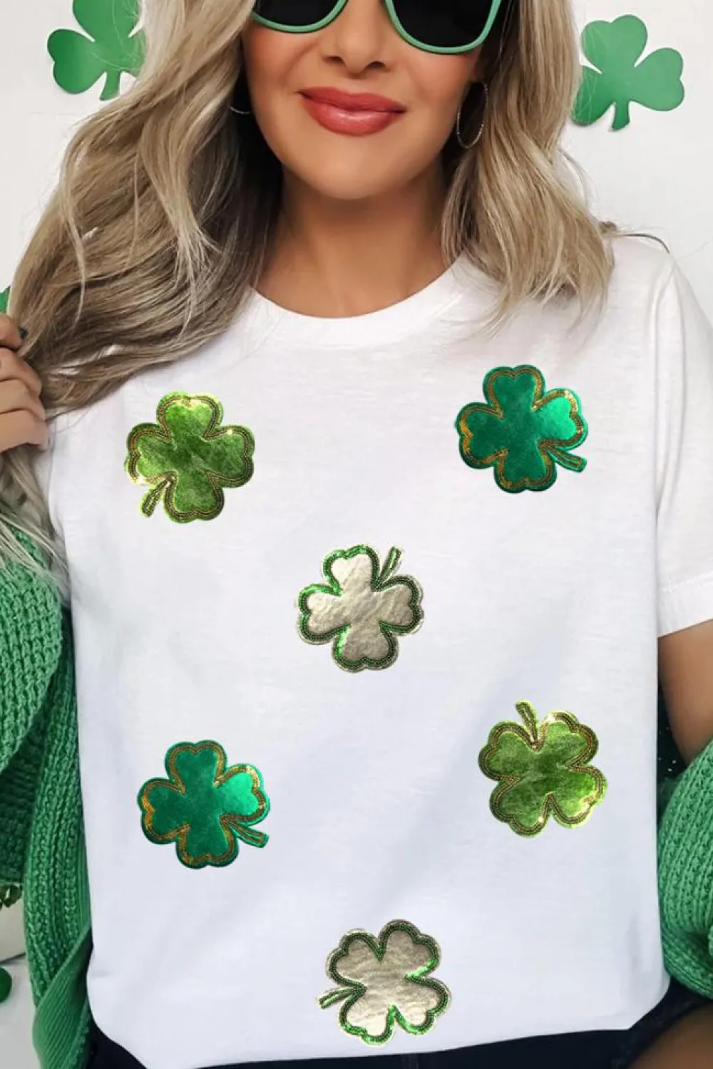 Outlet Dear-Lover St.Patrick Clover Crew Neck T Shirt White