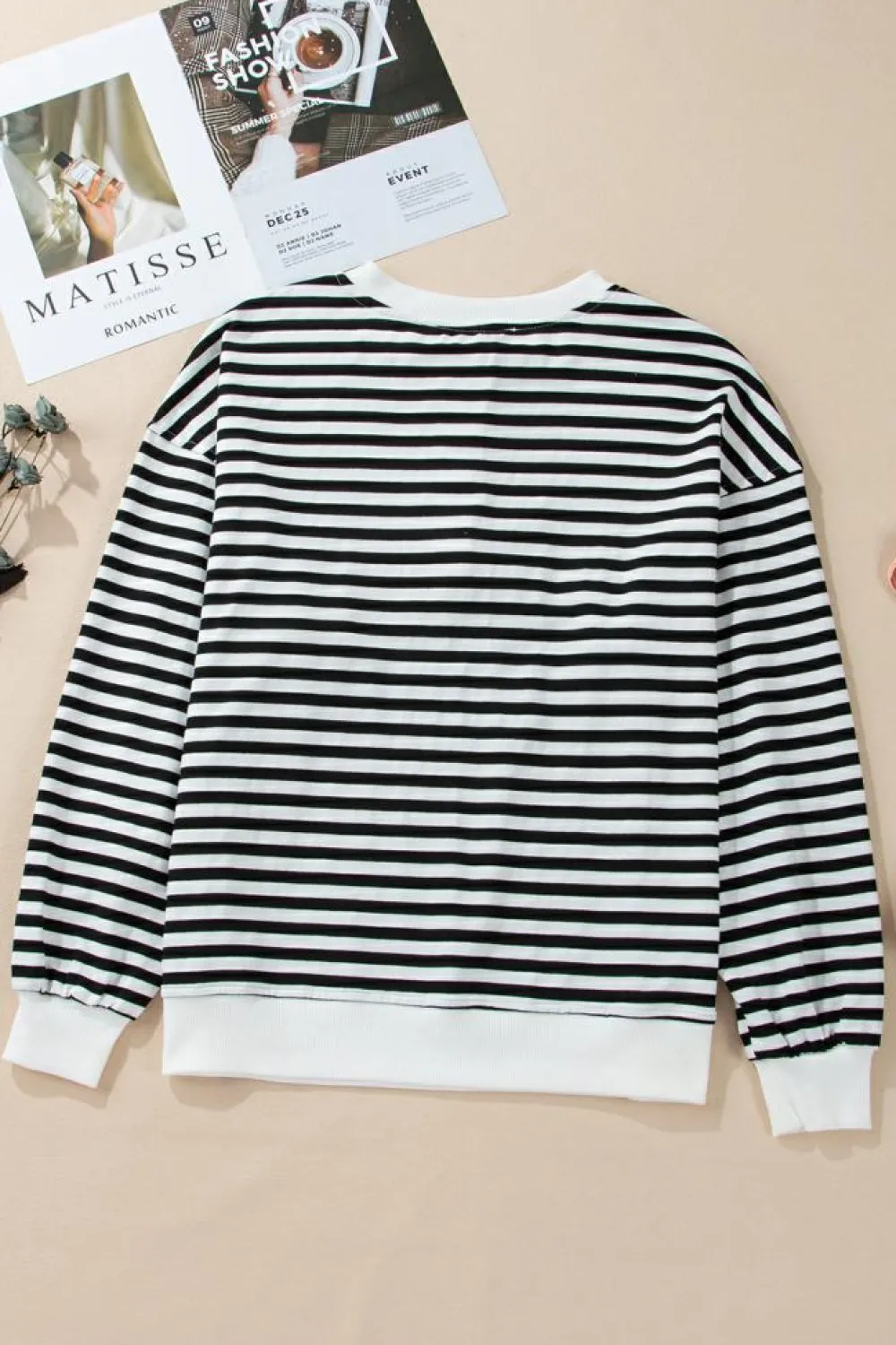 Outlet Dear-Lover Color Block Buttoned Crew Neck Oversized Sweatshirt White Stripe
