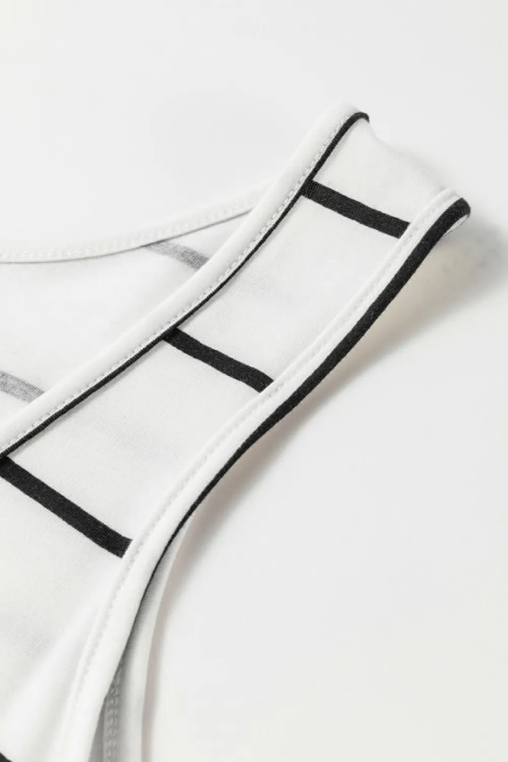 New Dear-Lover Stripe Print Open Back Sleeveless Maxi Dress with Slits White