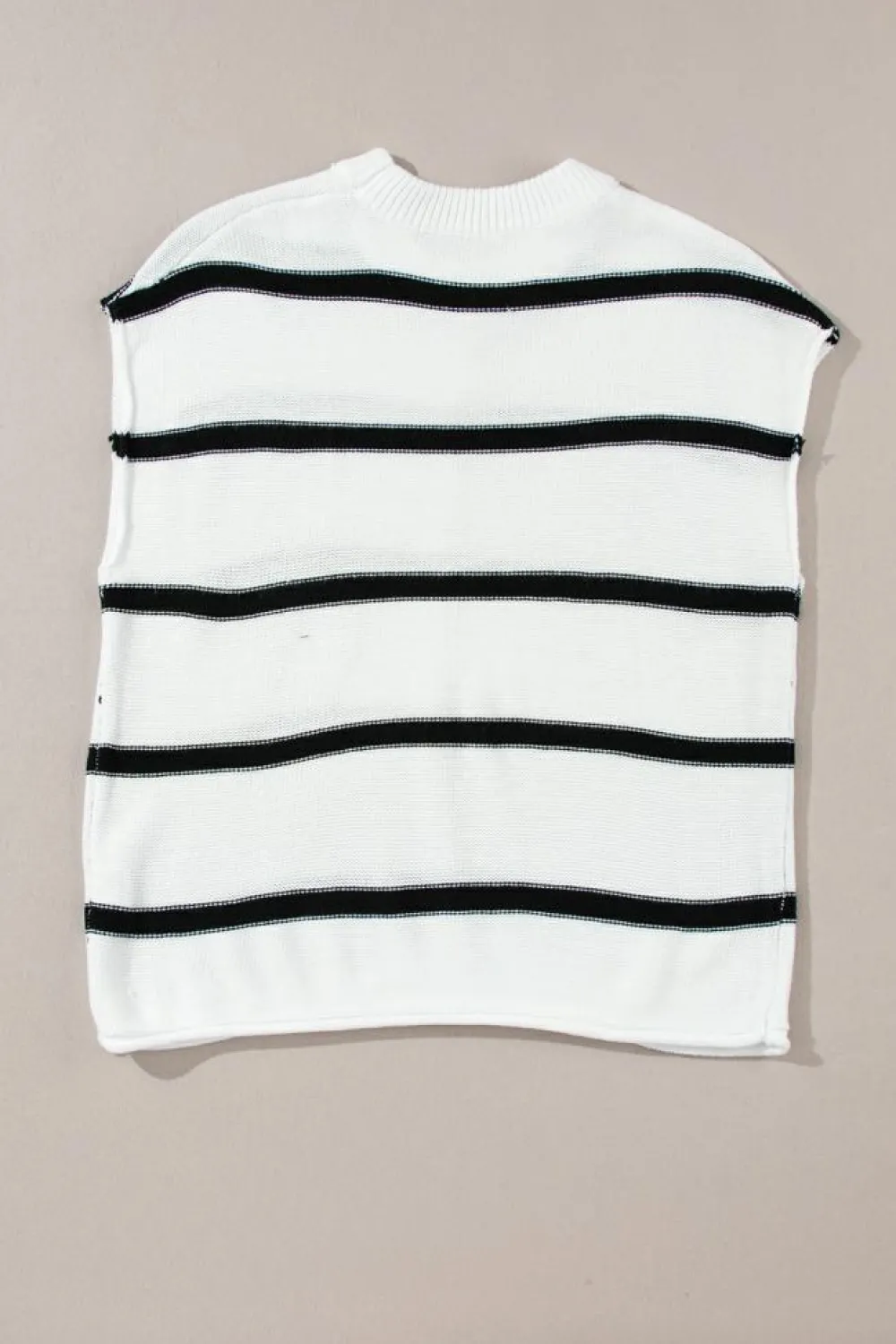 Fashion Dear-Lover Striped Batwing Sleeve Sweater Tee White