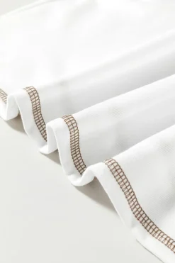 Online Dear-Lover Striped Bracelet Sleeve Raglan Patchwork Top White