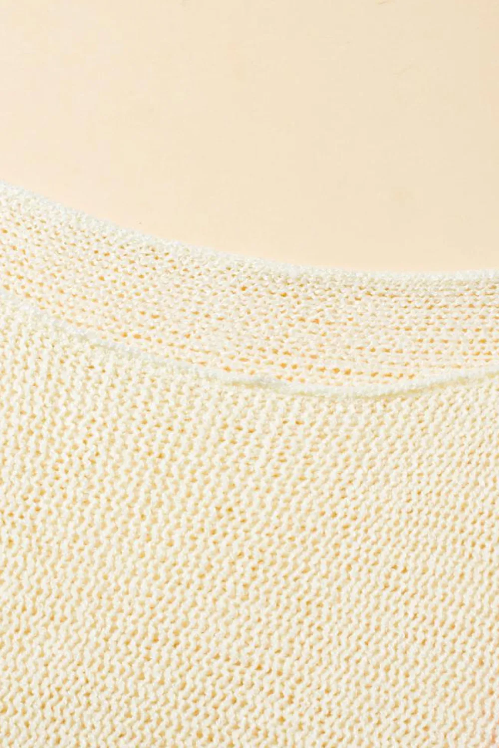 Sale Dear-Lover Striped Detail Wide Sleeve Lightweight Knitted Sweater White