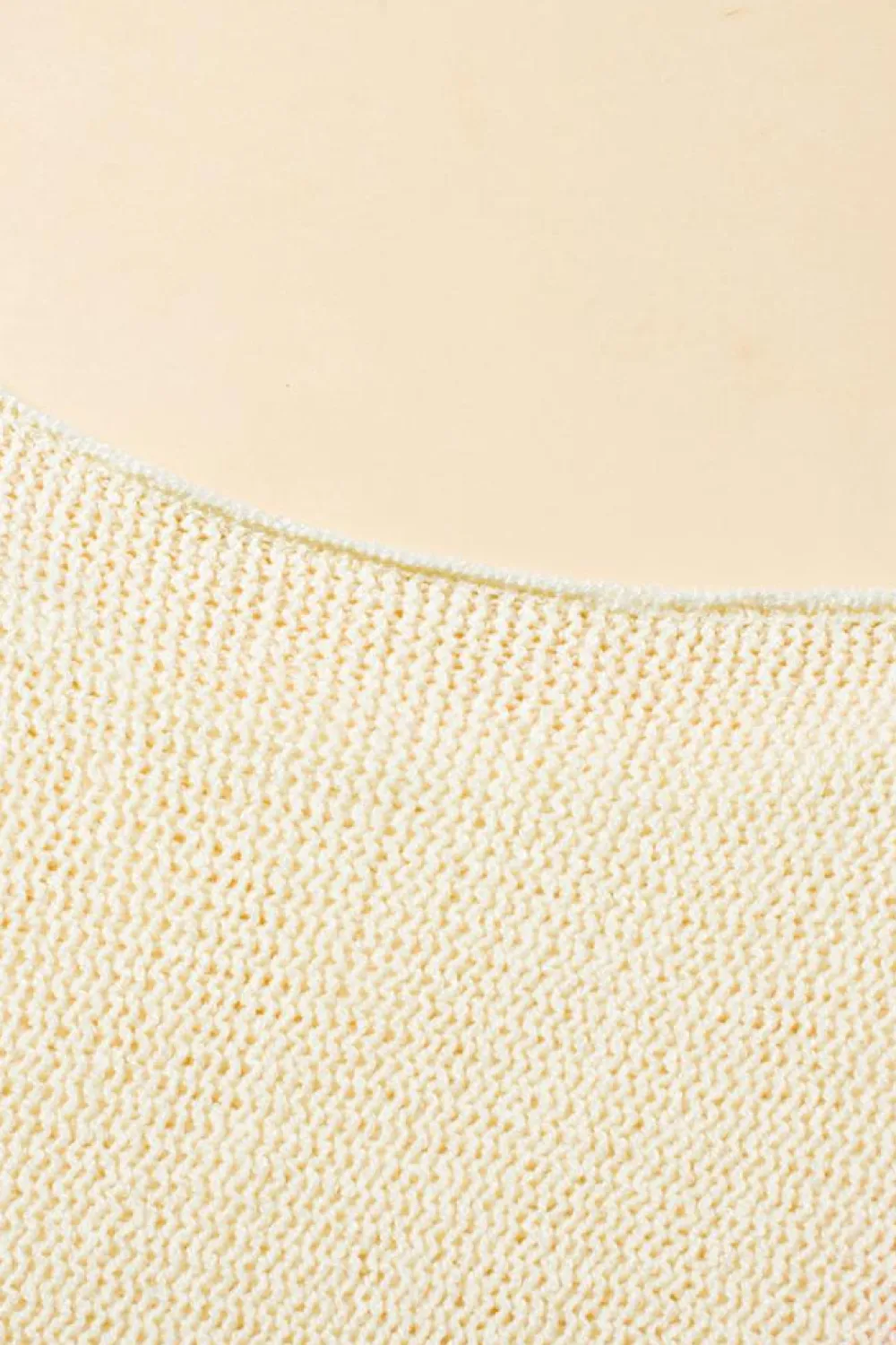 Sale Dear-Lover Striped Detail Wide Sleeve Lightweight Knitted Sweater White