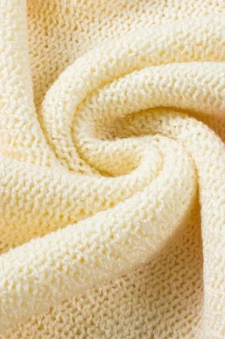 Sale Dear-Lover Striped Detail Wide Sleeve Lightweight Knitted Sweater White