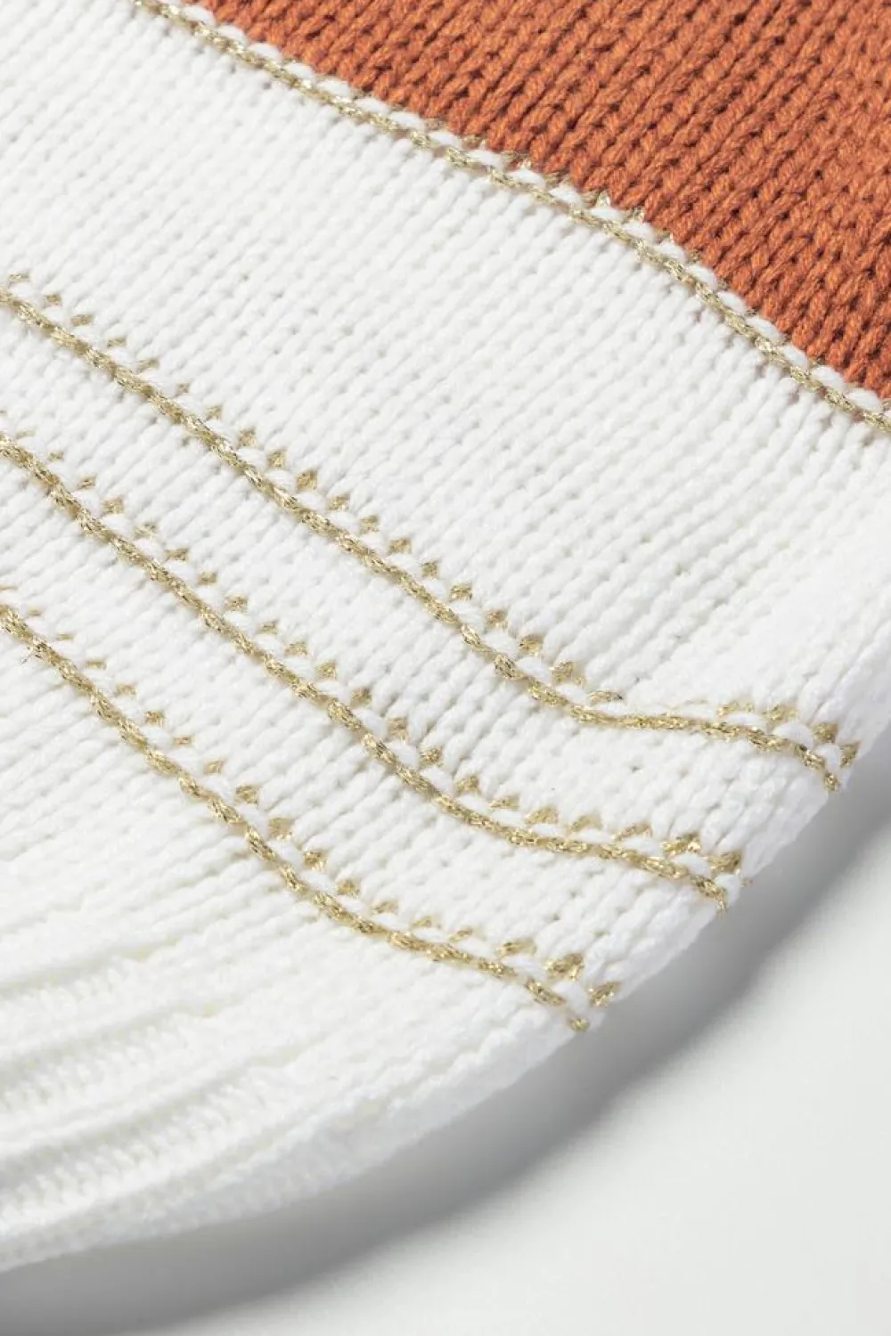 Best Dear-Lover Striped Knit Puff Sleeve Casual Sweater White