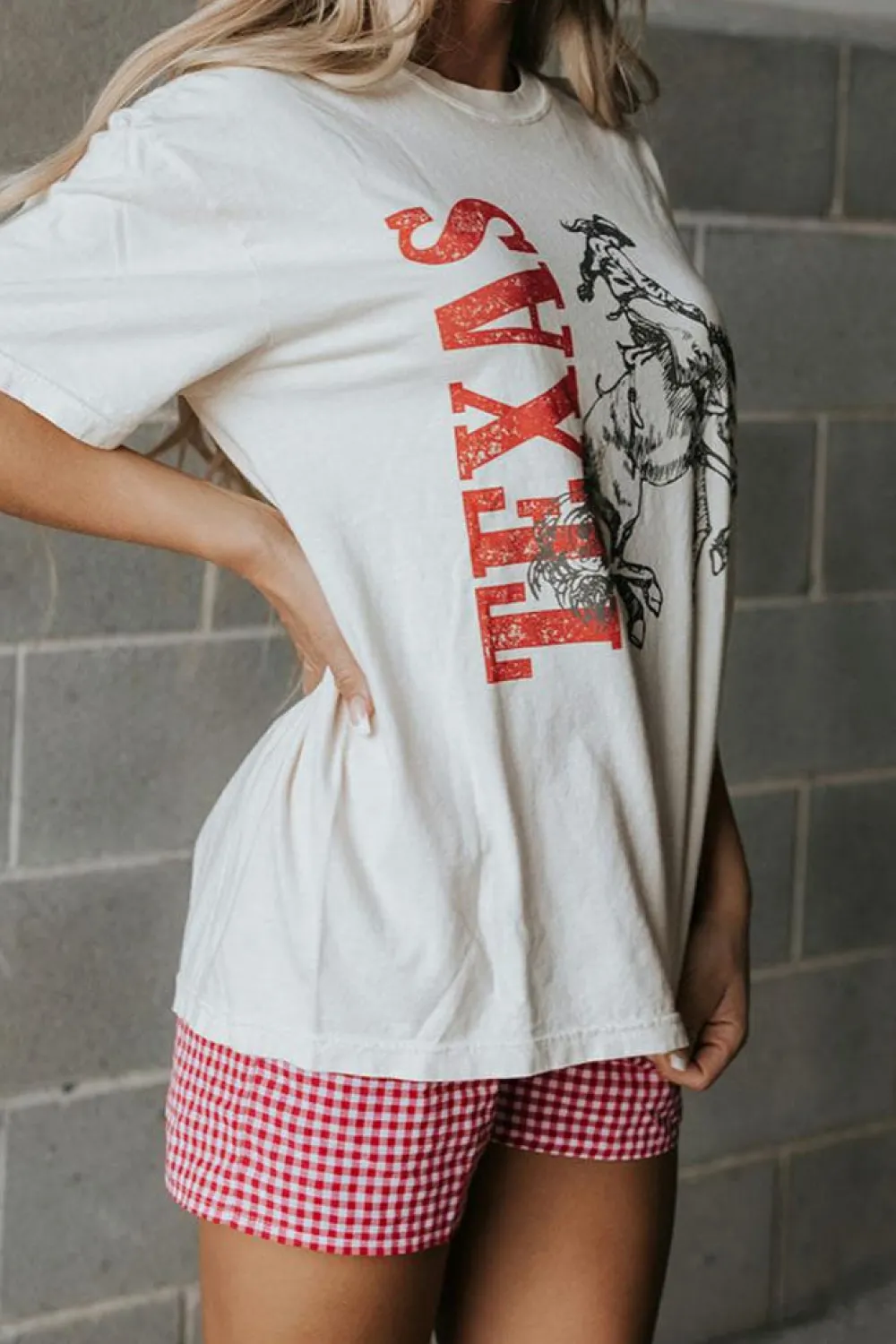 Online Dear-Lover TEXAS Cowboy Printed Western Fashion T Shirt White