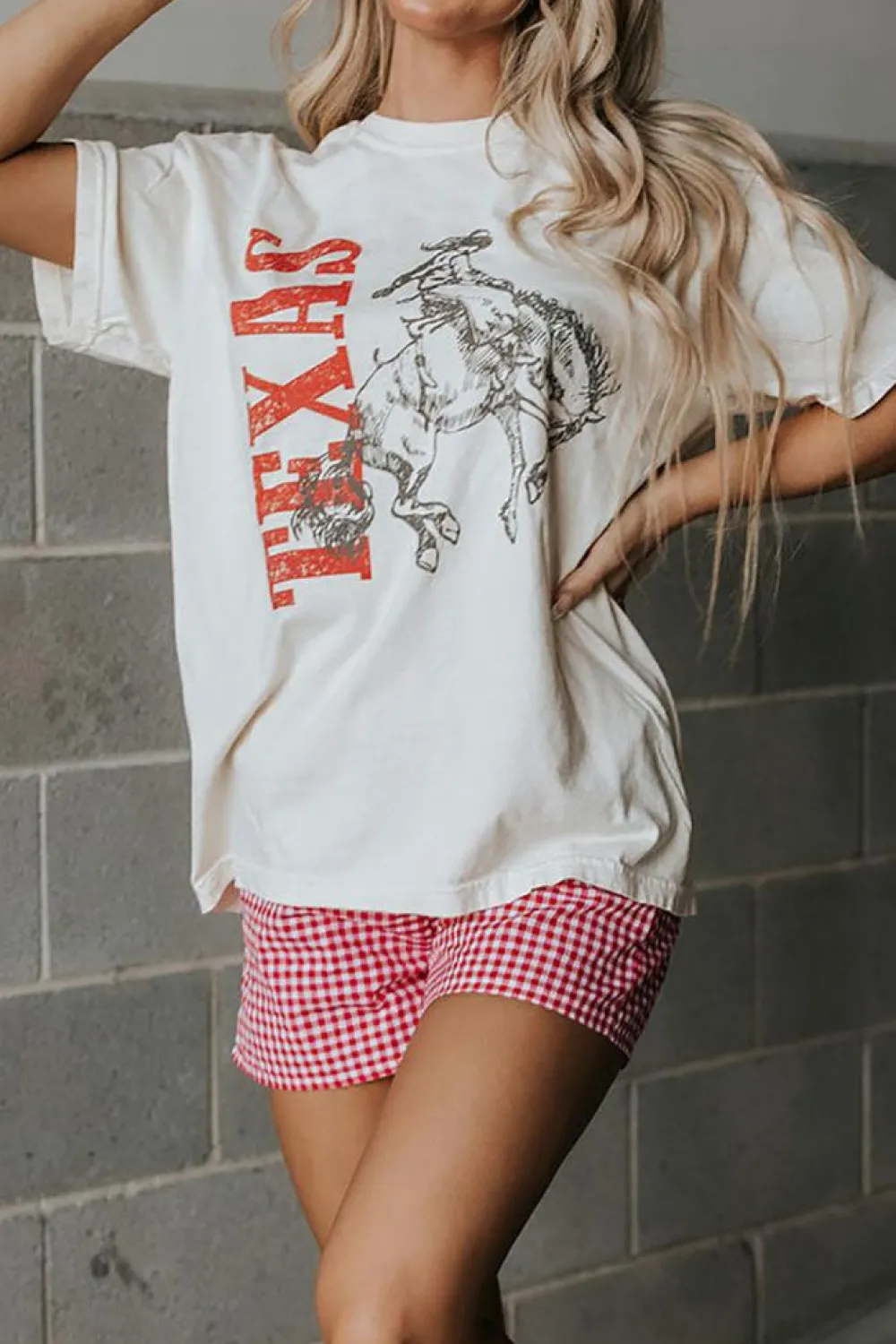 Online Dear-Lover TEXAS Cowboy Printed Western Fashion T Shirt White