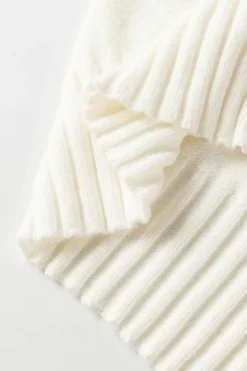 Clearance Dear-Lover Textured Knit Button Decor Pullover Sweater White