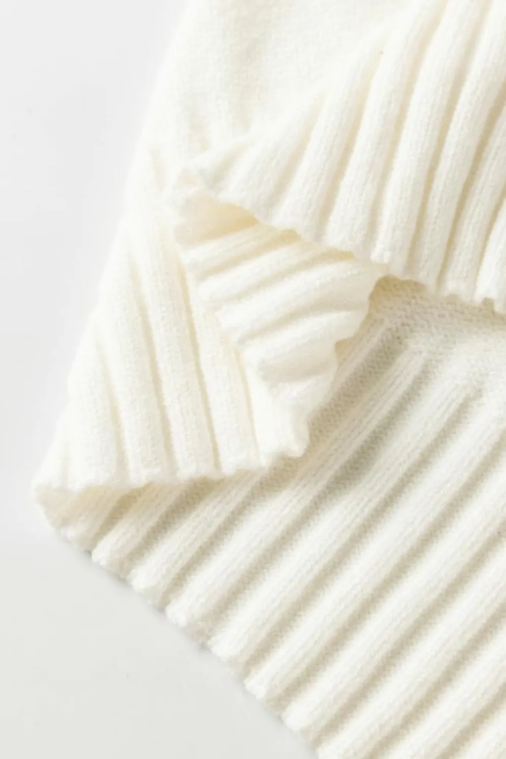 Clearance Dear-Lover Textured Knit Button Decor Pullover Sweater White
