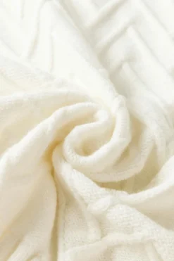 Clearance Dear-Lover Textured Knit Button Decor Pullover Sweater White