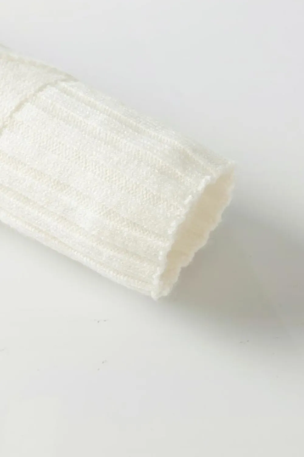 Clearance Dear-Lover Textured Knit Button Decor Pullover Sweater White