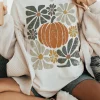 Online Dear-Lover Thanksgiving Pumpkin Print Loose Crewneck Tunic T Shirt White