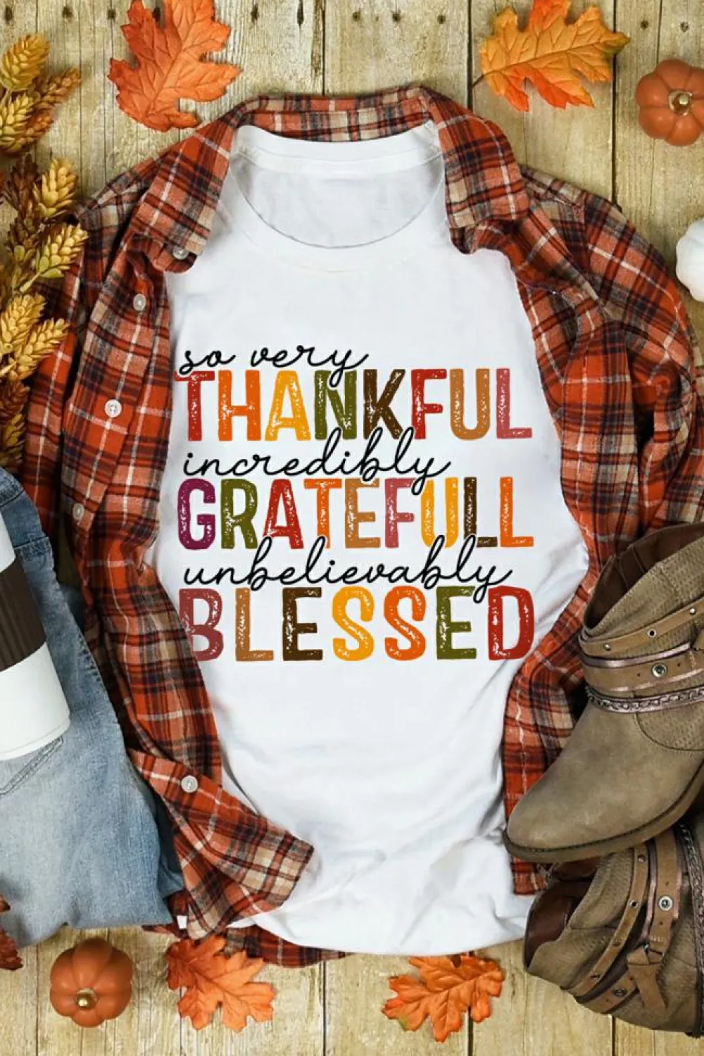 Hot Dear-Lover Thanksgiving Slogan Print Crew Neck T Shirt White