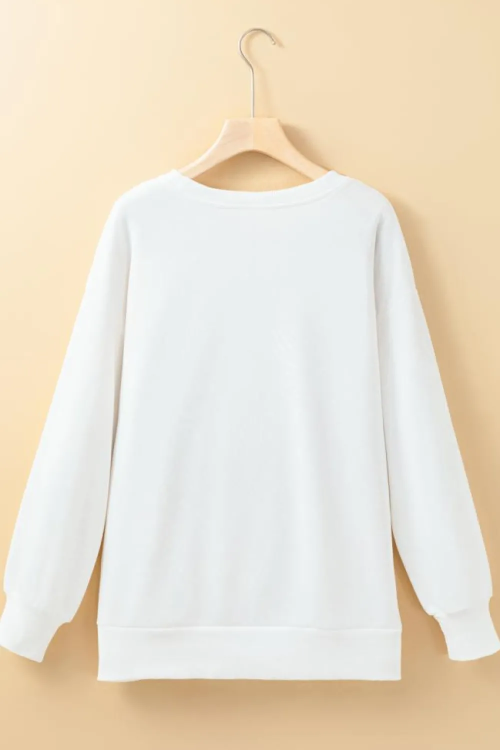 Hot Dear-Lover Tinsel Game Day Drop Shoulder Graphic Sweatshirt White