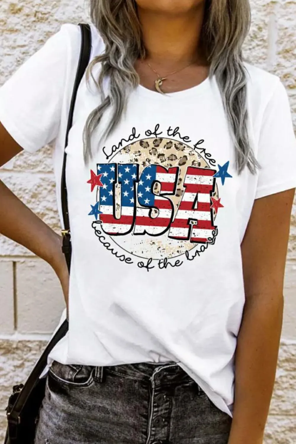 Best Dear-Lover USA Flag Slogan Graphic T-shirt White