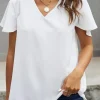 Hot Dear-Lover V Neck Short Sleeve Tee White