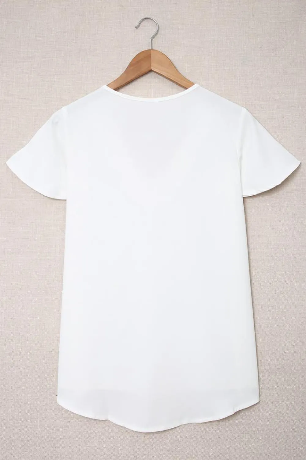 Hot Dear-Lover V Neck Short Sleeve Tee White