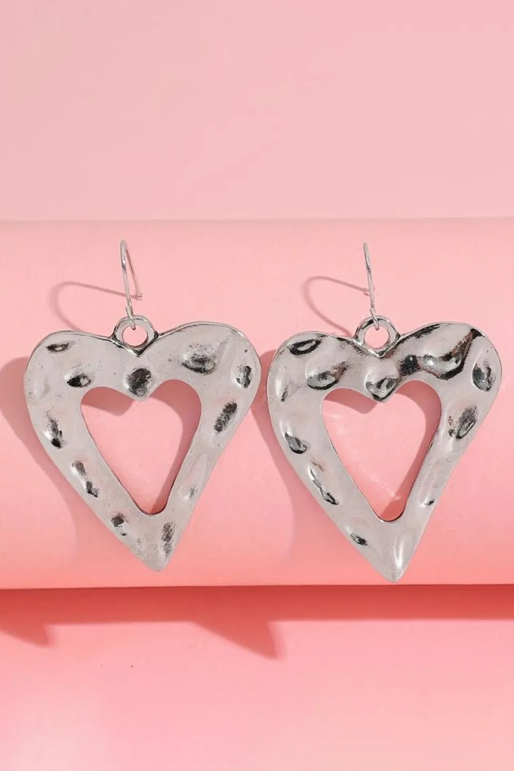 Clearance Dear-Lover Valentine Hollowed Heart Shape Earrings White