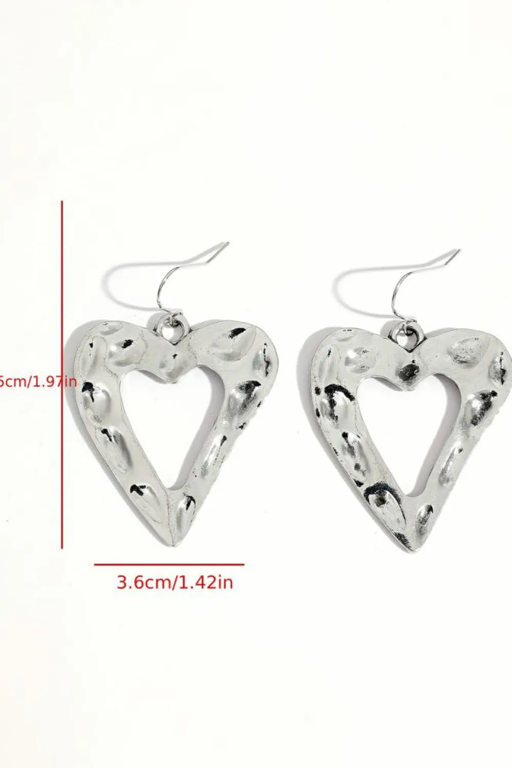 Clearance Dear-Lover Valentine Hollowed Heart Shape Earrings White