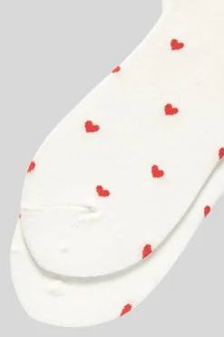 Fashion Dear-Lover Valentines Heart Pattern Crew Socks White