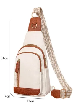 Discount Dear-Lover Vintage PU Leather Zipped Crossbody Bag White