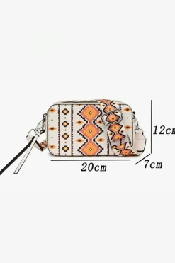 Outlet Dear-Lover Western Aztec Print PU Leather Square Single Shoulder Bag White