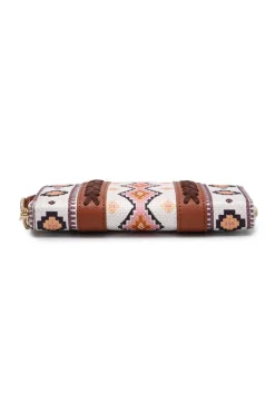 New Dear-Lover Western Aztec Print PU Leather Wristlet Wallet White