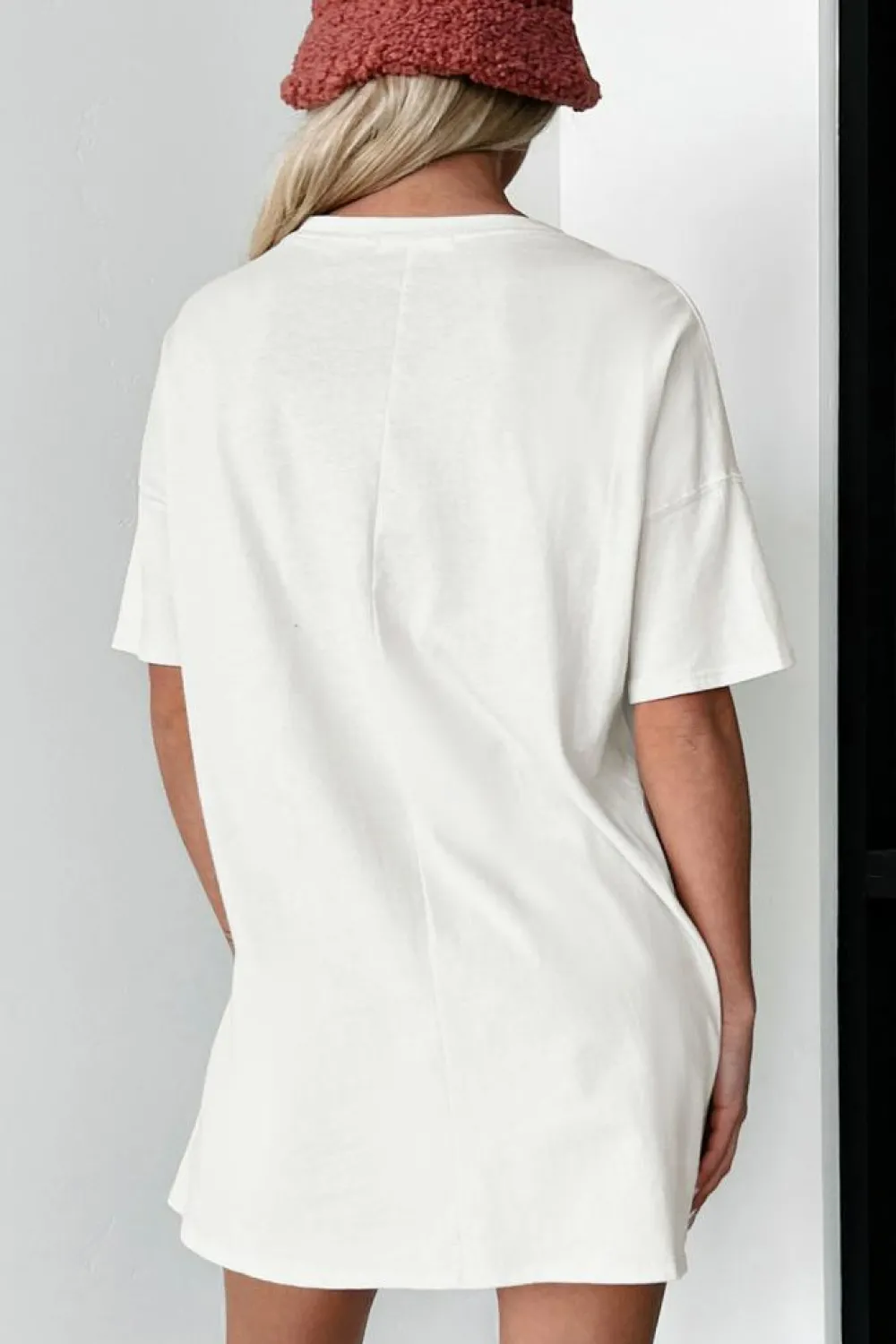 Hot Dear-Lover Western Cowgirl Boots Graphic Crewneck Tunic T Shirt White
