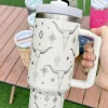 Discount Dear-Lover Western Horn Stainless Steel Thermos Cup 40oz White