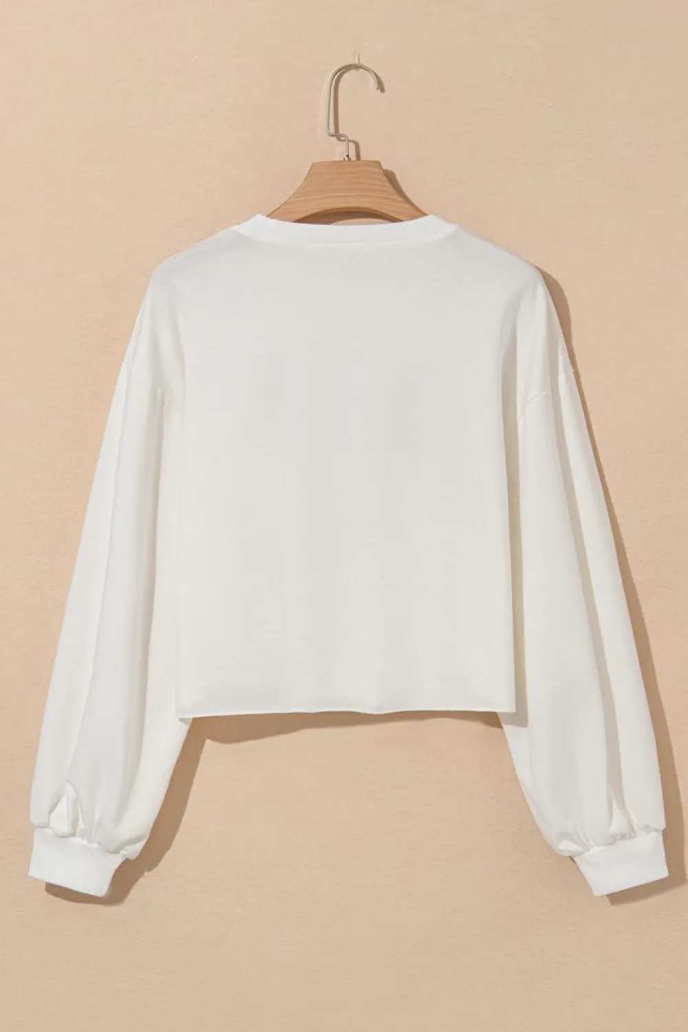 New Dear-Lover XOXO Chenille Letter Graphic Valentine Pullover Sweatshirt White
