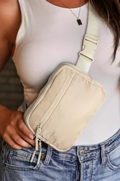 Fashion Dear-Lover Wide Belt Zipped Square Crossbody Bag White