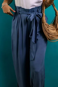 Outlet Dear-Lover Belted Frilly Waist Wide Leg Loose Pants Wild Wind