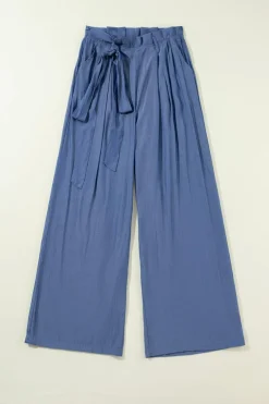 Outlet Dear-Lover Belted Frilly Waist Wide Leg Loose Pants Wild Wind