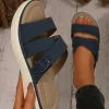Sale Dear-Lover Criss Cross Wedge Slippers Wild Wind