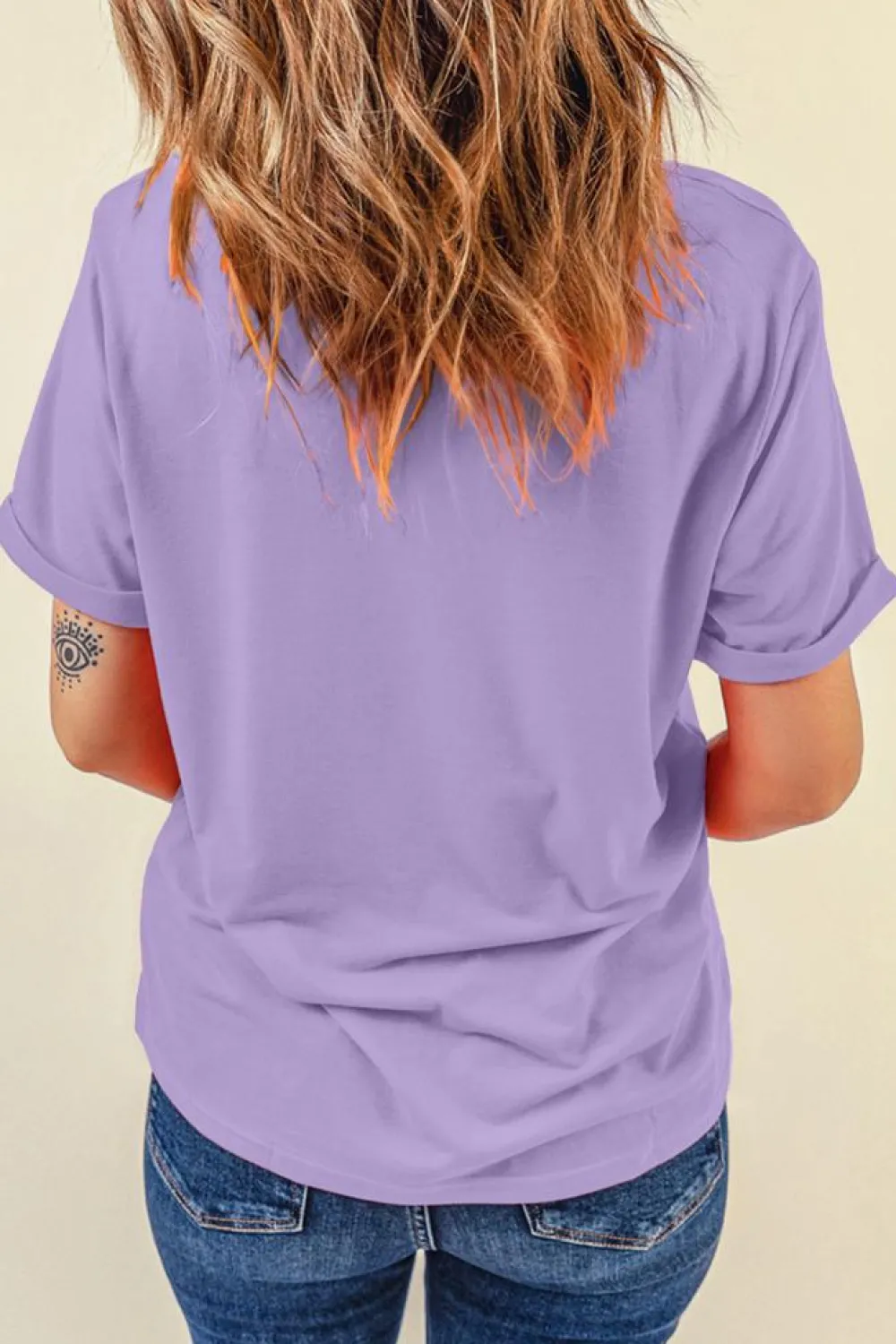 Online Dear-Lover Checkerboard MAMA Graphic Crewneck Tee Wisteria