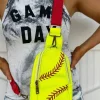 Discount Dear-Lover Balls Pattern PU Leather Zipped Sling Bag Yellow