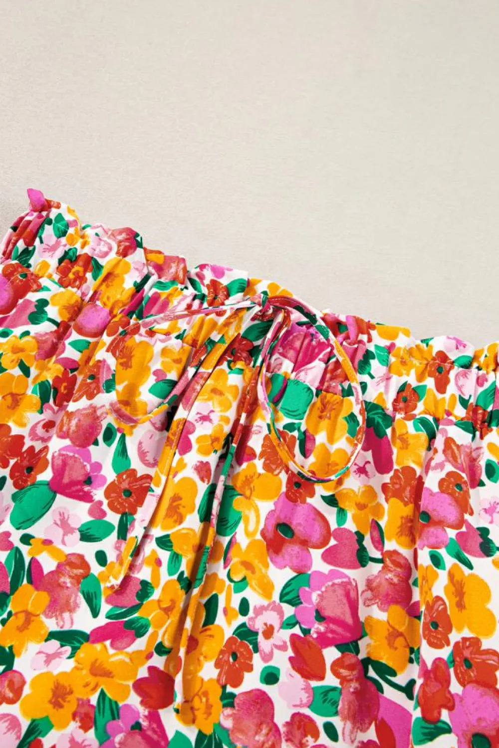 Clearance Dear-Lover Boho Floral Print Tiered Long Skirt Yellow