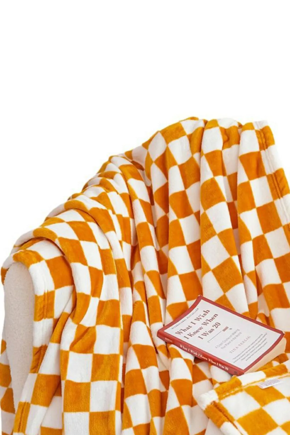 Discount Dear-Lover Checkerboard Printed Soft Throw Blanket 120*200cm Yellow
